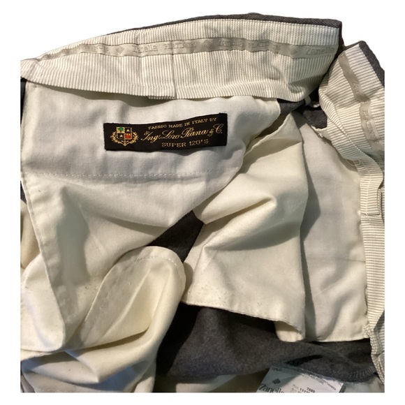 Zanella Platinum Super 120s Todd Loro Piana Gray Twill 34 x 28 (+3”) Flat Front - Picture 5 of 6